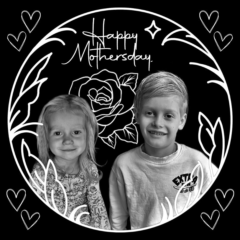 Custom portrait mirror engraving 30x30cm
