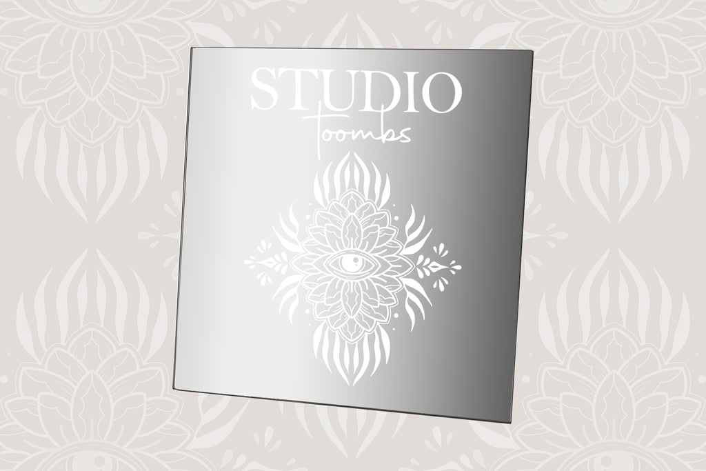 Your logo mirror engraving 30x30cm