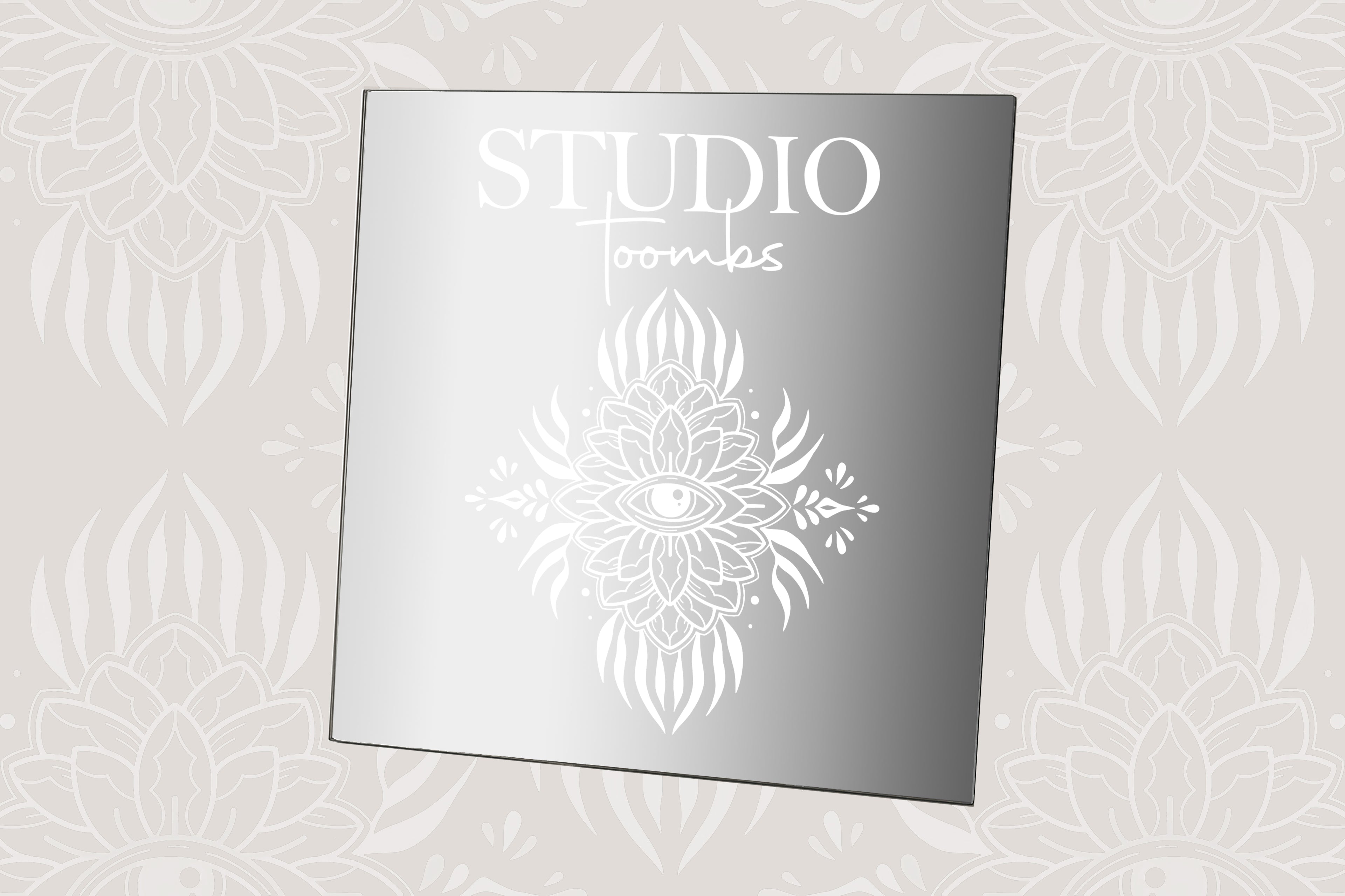 Your logo mirror engraving 30x30cm